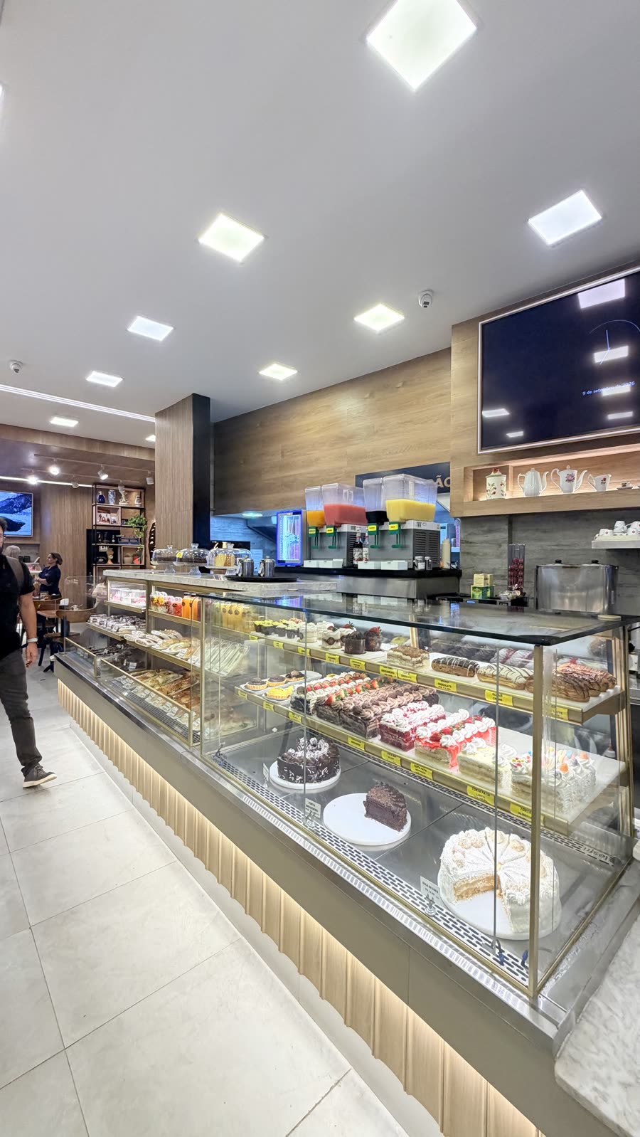 Vitrine de bolos e doces